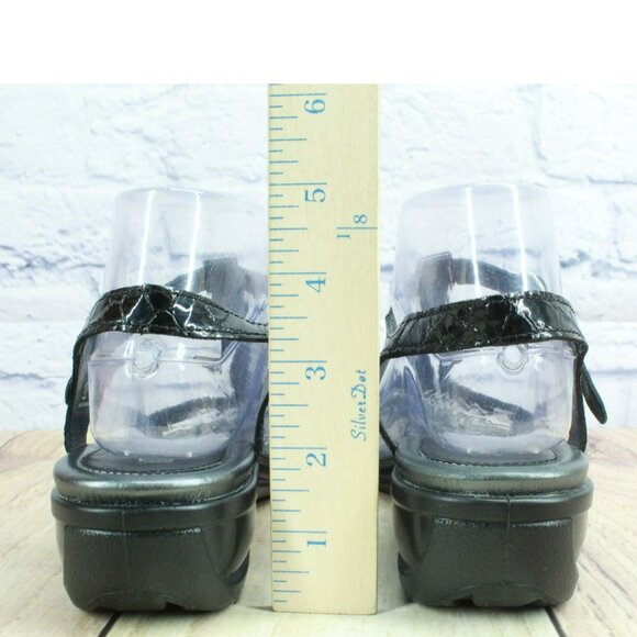 Ecco Sensata Black Embossed Leather T-Strap Casual Sandals Size 41 US 11 - Picture 6 of 10